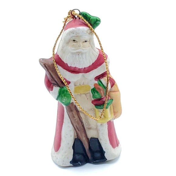 5 Wooden Ornaments Christmas Holiday Decorations Santa Snowman Tree great shape - Picture 10 of 12